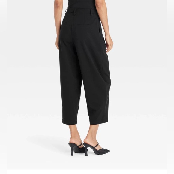 Women's High-Rise Barrel Ankle Pants - a New Day™ Black - Picture 4 of 5